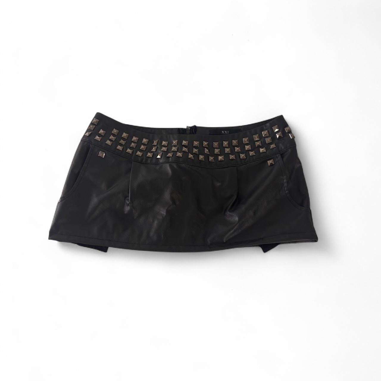Black Studded Micro Mini Skirt