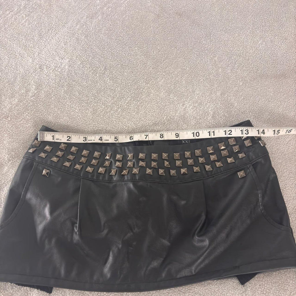 Black Studded Micro Mini Skirt