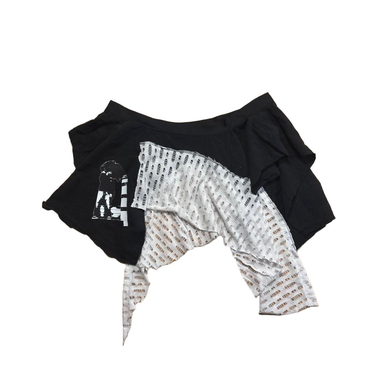 Black and White Layered Mini Skirt