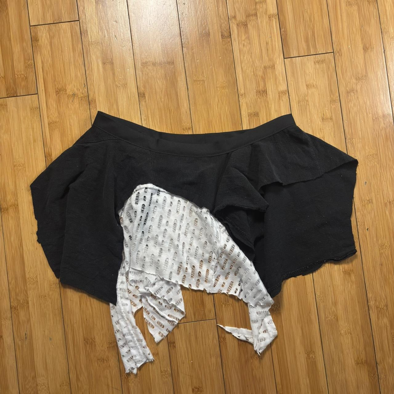 Black and White Layered Mini Skirt